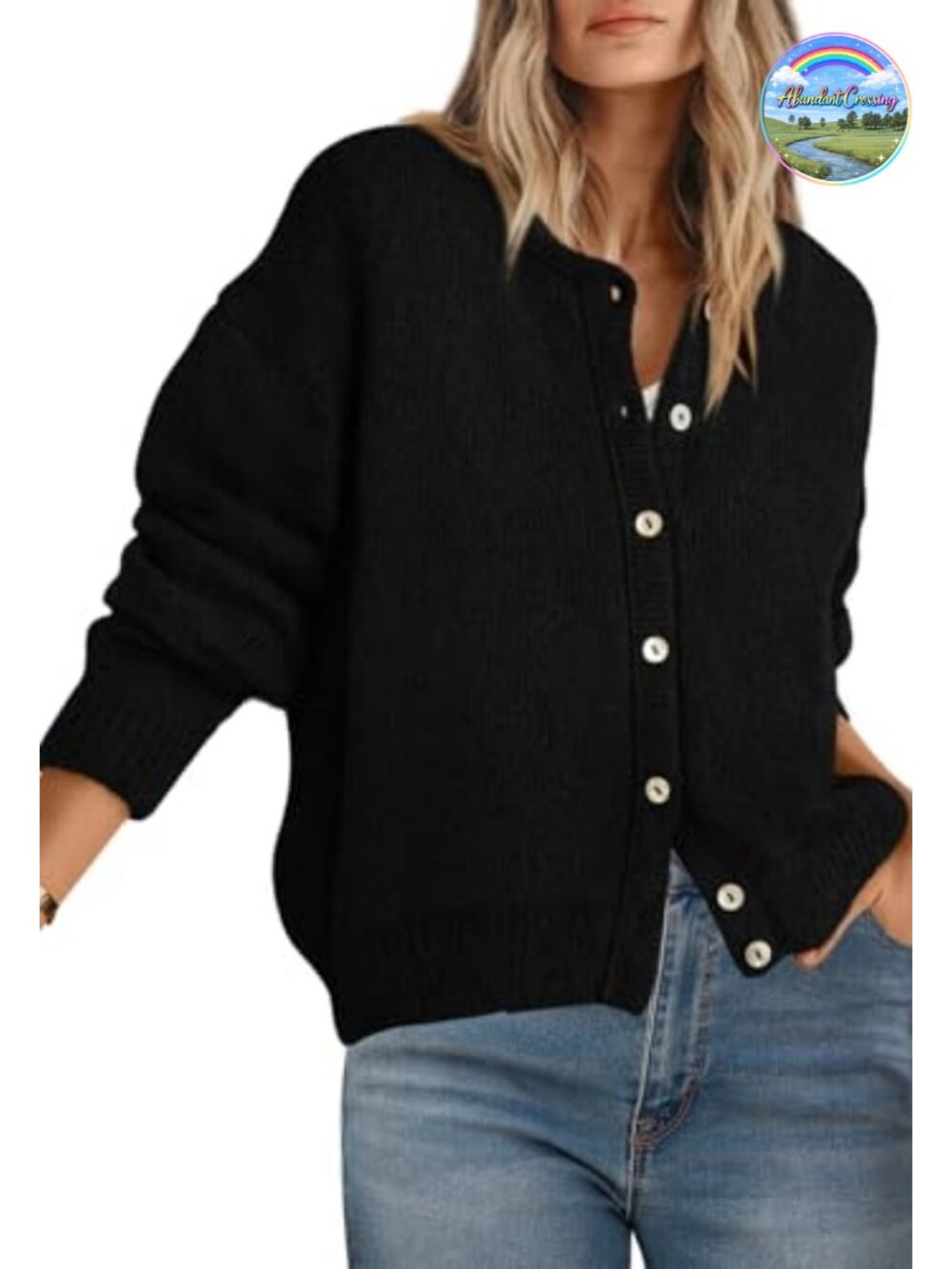 Long Sleeve Cardigan Sweater for Women Chunky Knit Ribbed Button Down Fall